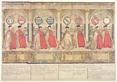 Imaginary Composite Procession of the Order of the Garter at Windsor, engraved by Marcus Gheeraerts the Elder 1576 by English School